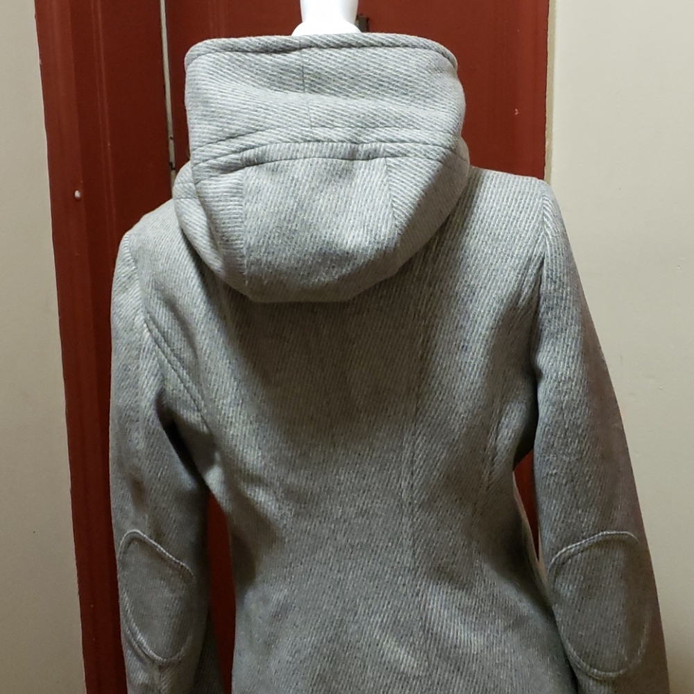 Calvin Klein Gray Coat Jacket With Hoodie SZ S - Picture 5 of 16